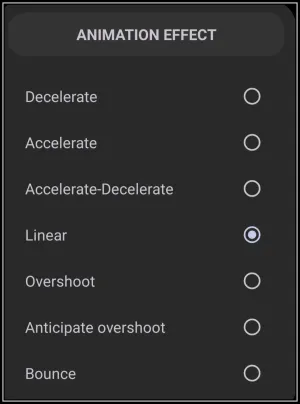 Animation Effect dialog Animation Effect dialog
