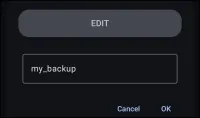 Edit title of backup Edit title of backup
