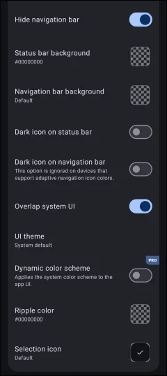 UI Settings UI Settings