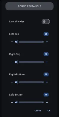 Rounded Rectangle Parameters Dialog