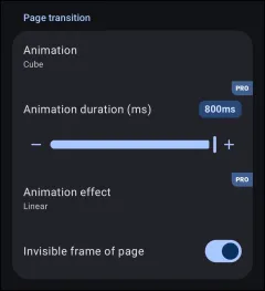 Page Transition Settings Page Transition Settings